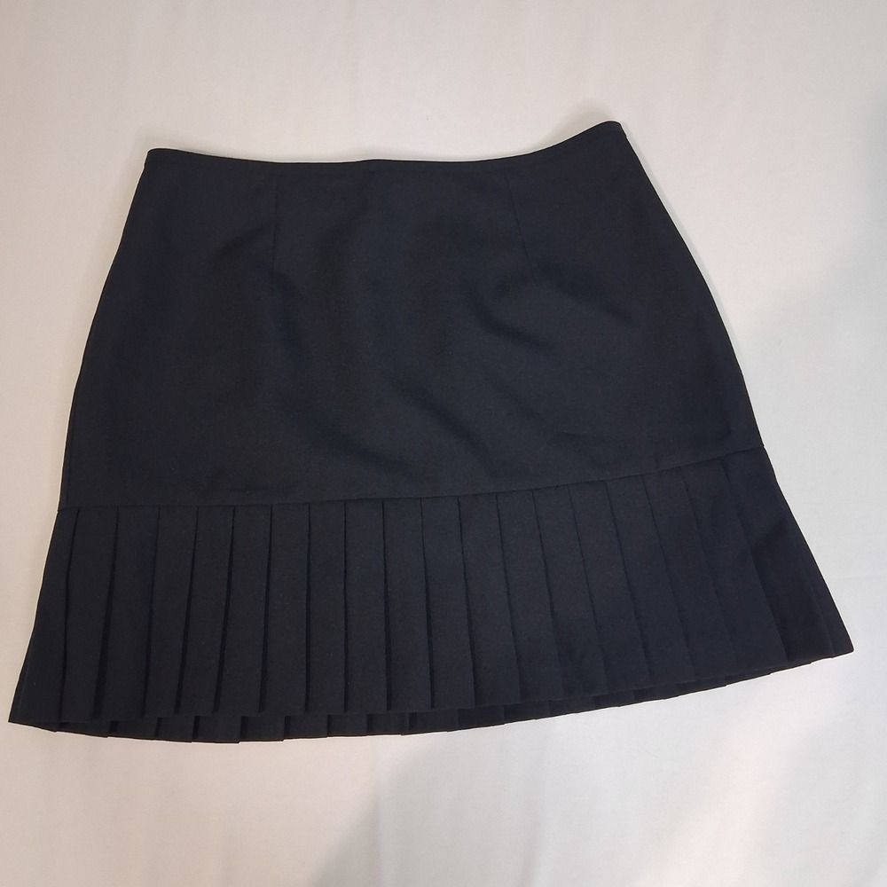 Byer Too Black Drop Waist Mini Skirt Pleated Hem Y2K Dark Academia Preppy Sz 7